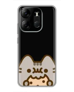 Чехол для TECNO Spark Go 2023 (BF7) с картинкой «Пушин на черном»