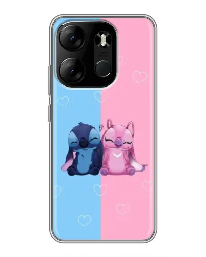 Чехол для TECNO Spark Go 2023 (BF7) с картинкой «Stitch и Angel Love»