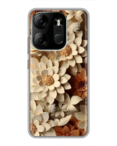 Чехол для TECNO Spark Go 2023 (BF7) с картинкой «Бежевый флористический декор» Чехол для TECNO Spark Go 2023 (BF7) с картинкой «Бежевый флористический декор»