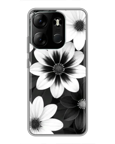 Чехол для TECNO Spark Go 2023 (BF7) с картинкой «Монохромные астры» Чехол для TECNO Spark Go 2023 (BF7) с картинкой «Монохромные астры»