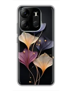 Чехол для TECNO Spark Go 2023 (BF7) с картинкой «Лиловые цветы грации»