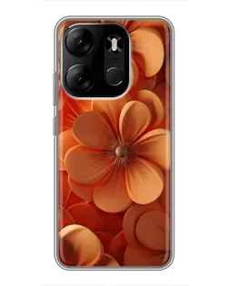 Чехол для TECNO Spark Go 2023 (BF7) с картинкой «Оранжевый макро цветок»