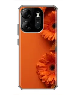Чехол для TECNO Spark Go 2023 (BF7) с картинкой «Оранжевые герберы»