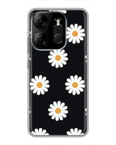 Чехол для TECNO Spark Go 2023 (BF7) с картинкой «Ромашки на черном» Чехол для TECNO Spark Go 2023 (BF7) с картинкой «Ромашки на черном»