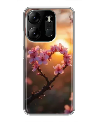 Чехол для TECNO Spark Go 2023 (BF7) с картинкой «Розовый цвет сердце на фоне заката» Чехол для TECNO Spark Go 2023 (BF7) с картинкой «Розовый цвет сердце на фоне заката»