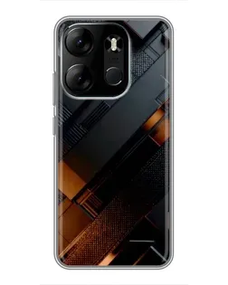 Чохол для TECNO Spark Go 2023 (BF7) з картинкою «Чорні геометричні блоки»