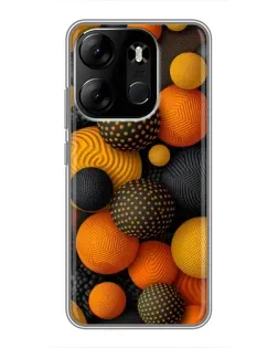 Чохол для TECNO Spark Go 2023 (BF7) з картинкою «Об'ємні помаранчеві сфери»