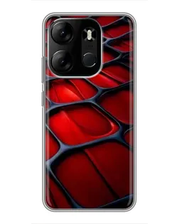 Чохол для TECNO Spark Go 2023 (BF7) з картинкою «Червона глянцева сітка»