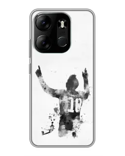 Чохол для TECNO Spark Go 2023 (BF7) з картинкою «Чорно-білий силует Мессі»