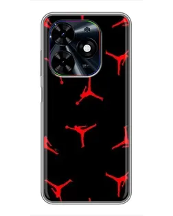 Чехол для TECNO Spark Go 2024 (BG6) с картинкой «Jordan Red Pattern» Чехол для TECNO Spark Go 2024 (BG6) с картинкой «Jordan Red Pattern»