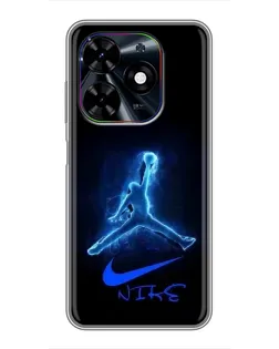 Чехол для TECNO Spark Go 2024 (BG6) с картинкой «Jordan Neon Blue»
