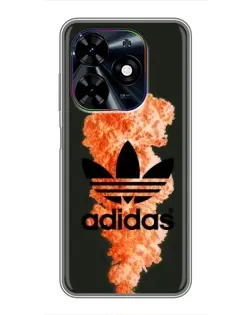 Чехол для TECNO Spark Go 2024 (BG6) с картинкой «Оранжевый дым Adidas»