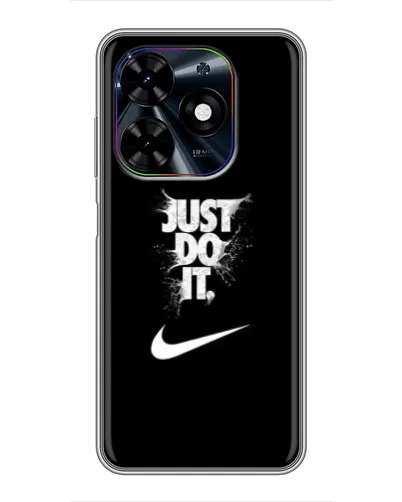 Чехол для TECNO Spark Go 2024 (BG6) с картинкой «Текстовый принт Nike»
