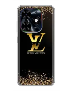 Чехол для TECNO Spark Go 2024 (BG6) с картинкой «LV — золотые искры»