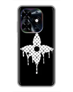 Чехол для TECNO Spark Go 2024 (BG6) с картинкой «Цветочная монограмма»