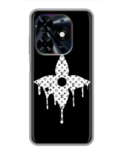 Чехол для TECNO Spark Go 2024 (BG6) с картинкой «Цветочная монограмма»