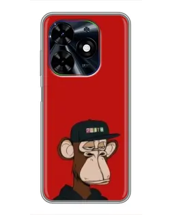Чехол для TECNO Spark Go 2024 (BG6) с картинкой «Bored Ape — красный фон» Чехол для TECNO Spark Go 2024 (BG6) с картинкой «Bored Ape — красный фон»