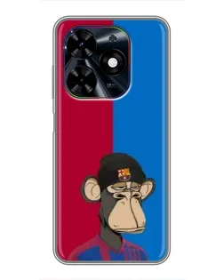 Чехол для TECNO Spark Go 2024 (BG6) с картинкой «Bored Ape — фанат Барсы»