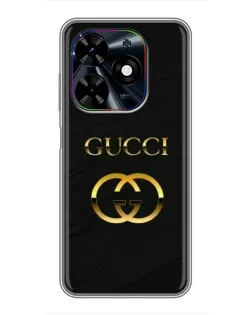 Чехол для TECNO Spark Go 2024 (BG6) с картинкой «Золотой логотип Gucci»