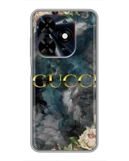 Чехол для TECNO Spark Go 2024 (BG6) с картинкой «Абстрактные цветы Gucci»