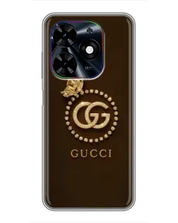 Чехол для TECNO Spark Go 2024 (BG6) с картинкой «Gucci — золотая бабочка»