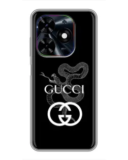 Чехол для TECNO Spark Go 2024 (BG6) с картинкой «Gucci — серебряная змея»