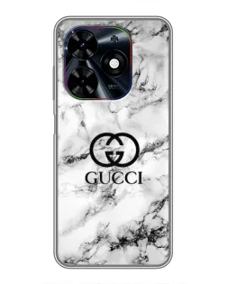 Чехол для TECNO Spark Go 2024 (BG6) с картинкой «Gucci — мраморный шик»