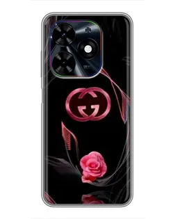 Чехол для TECNO Spark Go 2024 (BG6) с картинкой «Gucci — неоновая роза»