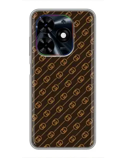 Чехол для TECNO Spark Go 2024 (BG6) с картинкой «Gucci — золотые диагонали»