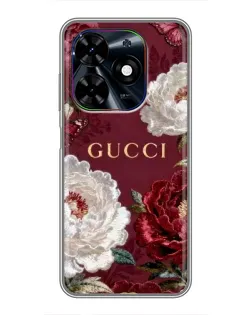 Чохол для TECNO Spark Go 2024 (BG6) з картинкою «Gucci — бордові троянди»