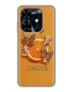 Чохол для TECNO Spark Go 2024 (BG6) з картинкою «Gucci — золоті метелики»