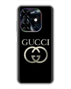 Чохол для TECNO Spark Go 2024 (BG6) з картинкою «Gucci — золото на чорному»