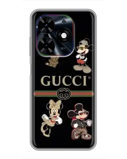Чохол для TECNO Spark Go 2024 (BG6) з картинкою «Gucci — герої Disney та монограма»
