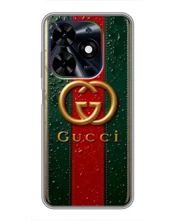 Чохол для TECNO Spark Go 2024 (BG6) з картинкою «Gucci — фірмова смуга та золото»