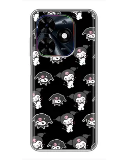 Чехол для TECNO Spark Go 2024 (BG6) с картинкой «Черный паттерн Kuromi»