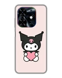 Чехол для TECNO Spark Go 2024 (BG6) с картинкой «Kuromi и сердце»