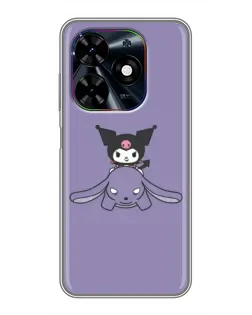 Чехол для TECNO Spark Go 2024 (BG6) с картинкой «Kuromi на лиловом фоне»