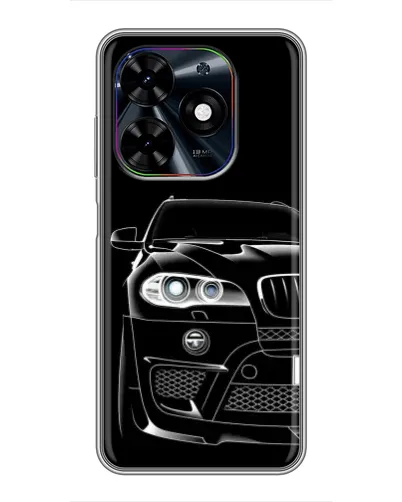 Чехол для TECNO Spark Go 2024 (BG6) с картинкой «Темный силуэт BMW»