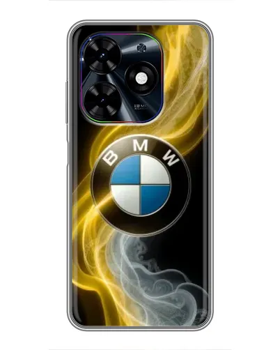 Чехол для TECNO Spark Go 2024 (BG6) с картинкой «Золотистый дым BMW»
