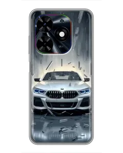 Чехол для TECNO Spark Go 2024 (BG6) с картинкой «BMW в свете фар»