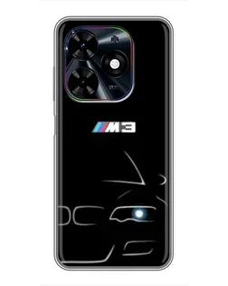 Чехол для TECNO Spark Go 2024 (BG6) с картинкой «Минималистичный принт BMW M3»