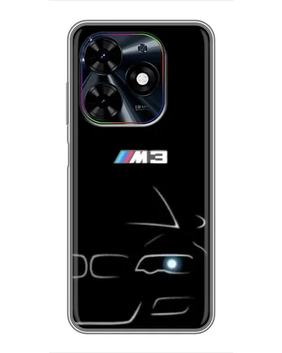 Чехол для TECNO Spark Go 2024 (BG6) с картинкой «Минималистичный принт BMW M3»