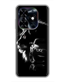 Чехол для TECNO Spark Go 2024 (BG6) с картинкой «BMW и лев»