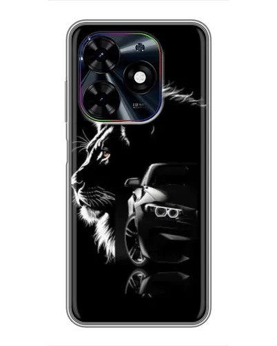 Чехол для TECNO Spark Go 2024 (BG6) с картинкой «BMW и лев»
