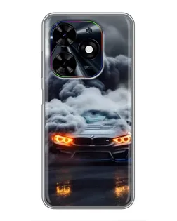 Чехол для TECNO Spark Go 2024 (BG6) с картинкой «BMW в дыму»
