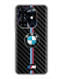 Чехол для TECNO Spark Go 2024 (BG6) с картинкой «Эмблема BMW и карбон»