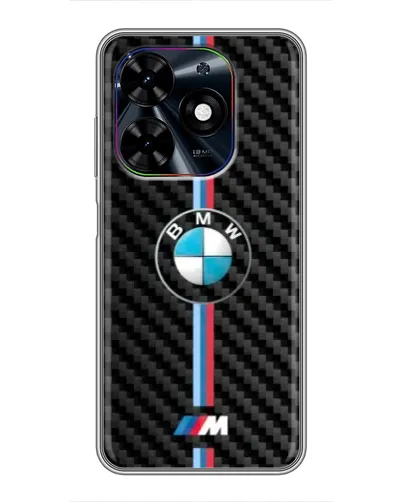 Чехол для TECNO Spark Go 2024 (BG6) с картинкой «Эмблема BMW и карбон»