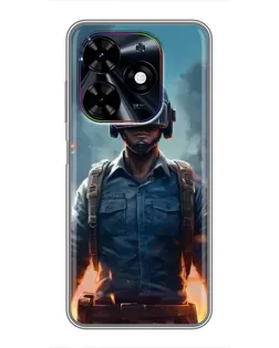 Чехол для TECNO Spark Go 2024 (BG6) с картинкой «PUBG — реалистичный герой»