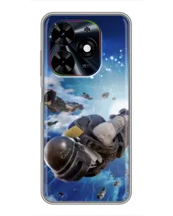 Чехол для TECNO Spark Go 2024 (BG6) с картинкой «Десант PUBG — прыжок»