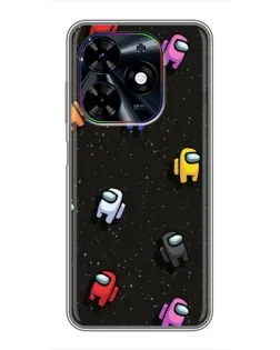 Чохол для TECNO Spark Go 2024 (BG6) з картинкою «Космічний патерн Among Us»
